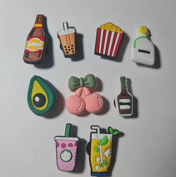 9 Food Shoe Charms Silicone Lot for Crocs - Picture 1 of 1